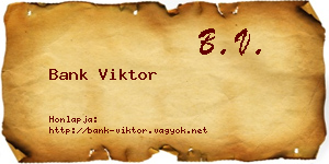 Bank Viktor névjegykártya