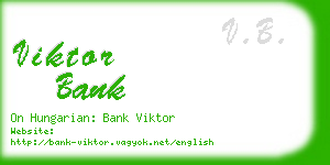 viktor bank business card